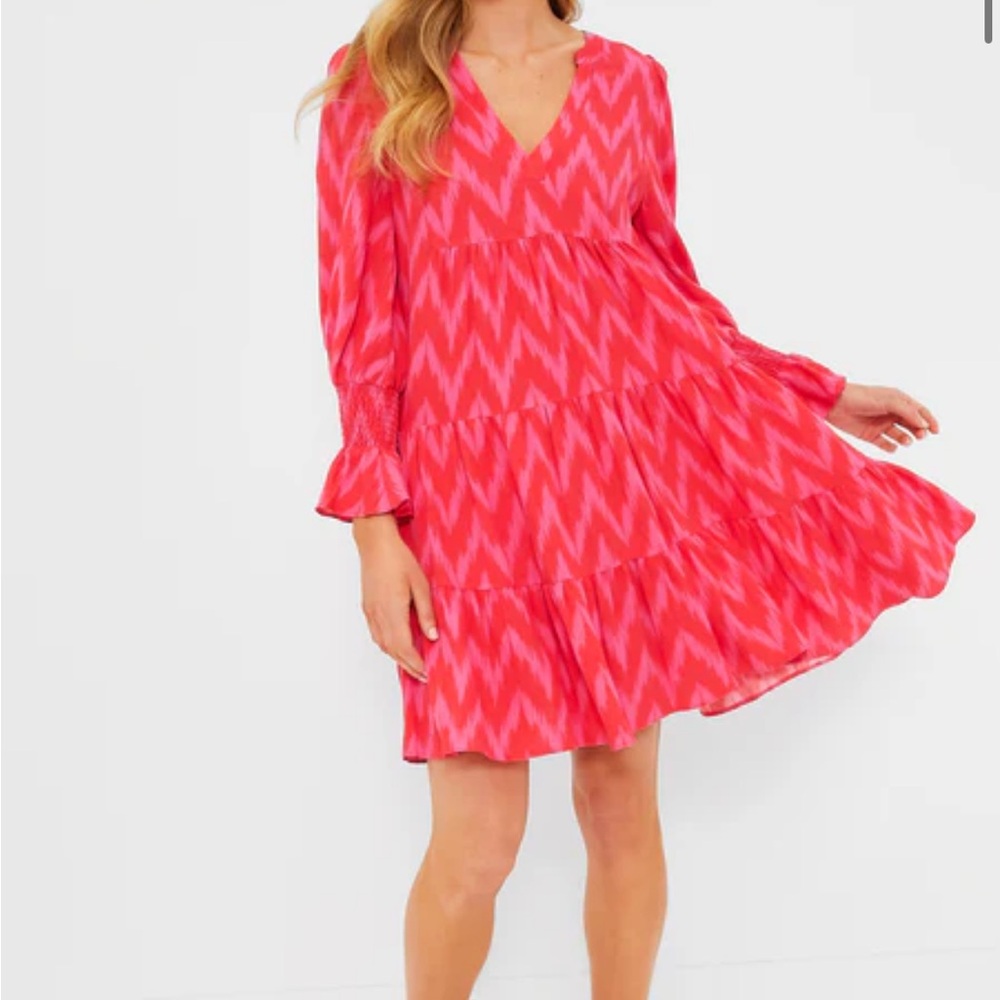 Vibrant Pink Chevron Dress